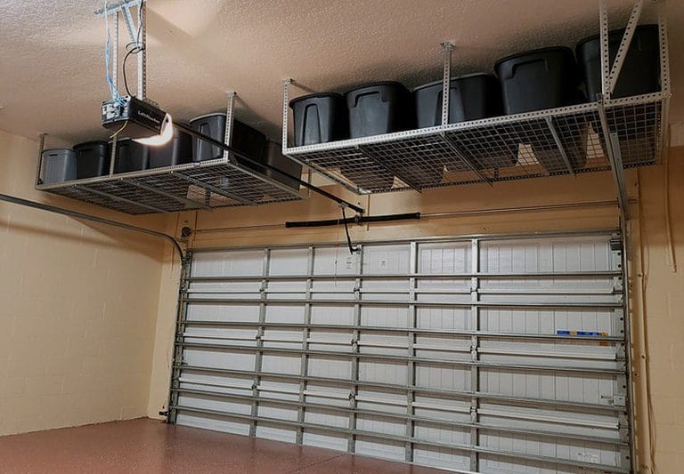 Overhead garage ceiling storage